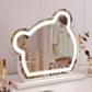Bear LED Vanity Makeup Mirror Cute With Light Strip Touch Sensor Color Adjustable White Metal Removable Cosmetic