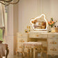 Bear LED Vanity Makeup Mirror Cute With Light Strip Touch Sensor Color Adjustable White Metal Removable Cosmetic